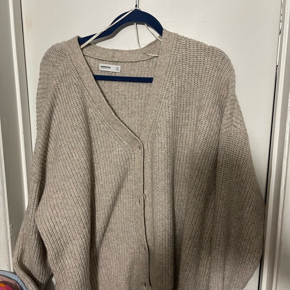 Sonoma Cream Cardigan Chunky Knit Sweater